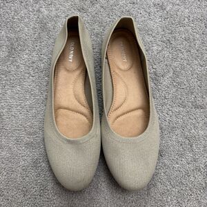 Old Navy Almond Toe Knit Ballet Flat Shoes Womens 10 Beige Cozy Cashmere Classic